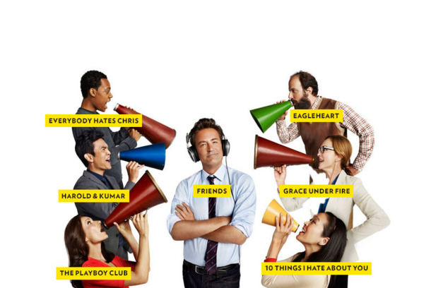 GO ON -- Season: 1 -- Pictured: (left, top down) Tyler James Williams as Owen, John Cho as Steven, Laura Benanti as Lauren, (center) Matthew Perry as Ryan, (right, top down) Brett Gelman as Mr. K, Julie White as Anne, Suzy Nakamura as Yolanda -- (Photo by: Robert Trachtenberg/NBC) GO ON -- Season: 1 -- Pictured: (left, top down) Tyler James Williams as Owen, John Cho as Steven, Laura Benanti as Lauren, (center) Matthew Perry as Ryan, (right, top down) Brett Gelman as Mr. K, Julie White as Anne, Suzy Nakamura as Yolanda -- (Photo by: Robert Trachtenberg/NBC)