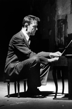 Avant-garde minimalist composer John Cage playing a children's size piano. (Photo by Ben Martin//Time Life Pictures/Getty Images) Avant-garde minimalist composer John Cage playing a children's size piano. (Photo by Ben Martin//Time Life Pictures/Getty Images)