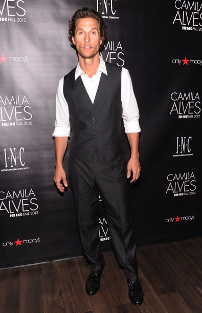 NEW YORK, NY - JULY 26: Actor Matthew McConaughey attends INC International Concepts Unveils Camila Alves As Brand Ambassador on July 26, 2012 in New York City. (Photo by Jamie McCarthy/WireImage) NEW YORK, NY - JULY 26: Actor Matthew McConaughey attends INC International Concepts Unveils Camila Alves As Brand Ambassador on July 26, 2012 in New York City. (Photo by Jamie McCarthy/WireImage)