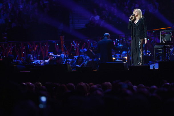 Singer Barbra Streisand performs at Barclays Center of Brooklyn on October 11, 2012 in New York City. Singer Barbra Streisand performs at Barclays Center of Brooklyn on October 11, 2012 in New York City.