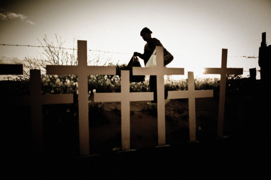 Crosses mark a field where many murdered women were dumped in Ciudad Juarez during the 1990's. The murder rate among women is still very high in Juarez.Juarez has become one of the deadliest cities in Mexico as violence between competing drug mafias, street gangs, police and the Mexican army have turned the city into a virtual free-fire zone. Mexico has suffered over 10,000 drug mafia related murders since 2007.