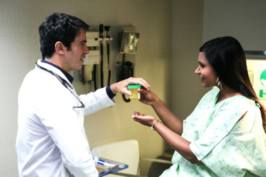 THE MINDY PROJECT: Danny (Chris Messina, L) gives Mindy (Mindy Kaling, R) an exam on an all-new "Danny Castellano Is My Gynecologist" episode of THE MINDY PROJECT airing Tuesday, Oct. 9 (9:30-10:00 PM ET/PT) on FOX.