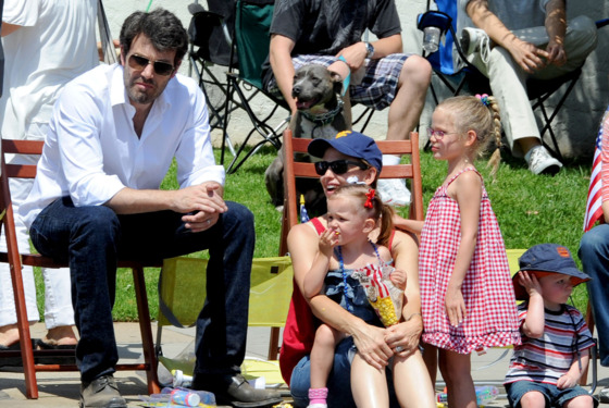 Ben Affleck kisses wife Jennifer Garner at 4th July parade in Los Angeles, Ca. The actors took both daughters Violet and Seraphina to the parade in the pacific palisades area of Los Angeles. Jennifer was seen waving to the floats and parade as she showed off her american pride buying flags for her two children. Violet even showed her patriotism by singing during the national anthem. They watched the parade for over an hour and Ben even Kissed Jen's hand during the festivities. Ben Affleck kisses wife Jennifer Garner at 4th July parade in Los Angeles, Ca. The actors took both daughters Violet and Seraphina to the parade in the pacific palisades area of Los Angeles. Jennifer was seen waving to the floats and parade as she showed off her american pride buying flags for her two children. Violet even showed her patriotism by singing during the national anthem. They watched the parade for over an hour and Ben even Kissed Jen's hand during the festivities.
