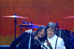 Musicians Dave Grohl (L) and Sir Paul McCartney perform onstage at the 2012 MusiCares Person of the Year Tribute to Paul McCartney held at the Los Angeles Convention Center on February 10, 2012 in Los Angeles, California. Musicians Dave Grohl (L) and Sir Paul McCartney perform onstage at the 2012 MusiCares Person of the Year Tribute to Paul McCartney held at the Los Angeles Convention Center on February 10, 2012 in Los Angeles, California.