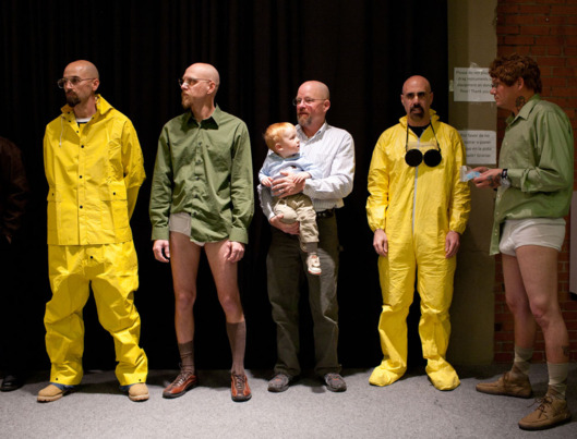 Walter White lookalike contest and taping of The After After Party with Steven Michael Quezada, Aaron Paul and Bryan Cranston at the YDI Albuquerque Wool Warehouse.