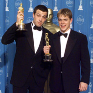 Matt Damon (R) and Ben Affleck (L) pose with their Oscars they won for Best Original Screenplay for "Good Will Hunting" 23 March at the 70th Annual Academy Awards at the Shrine Auditorium in Los Angeles. Matt Damon (R) and Ben Affleck (L) pose with their Oscars they won for Best Original Screenplay for "Good Will Hunting" 23 March at the 70th Annual Academy Awards at the Shrine Auditorium in Los Angeles.