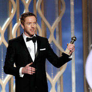 In this handout photo provided by NBCUniversal, Actor Damian Lewis accepts the best actor award for TV Series, Drama, "Homeland" on stage during the 70th Annual Golden Globe Awards at the Beverly Hilton Hotel International Ballroom on January 13, 2013 in Beverly Hills, California. In this handout photo provided by NBCUniversal, Actor Damian Lewis accepts the best actor award for TV Series, Drama, "Homeland" on stage during the 70th Annual Golden Globe Awards at the Beverly Hilton Hotel International Ballroom on January 13, 2013 in Beverly Hills, California.