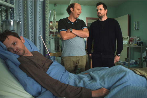 LEGIT -- Pilot -- Episode 1 (Series Premiere, Airs Thursday, January 17, 10:30 pm e/p) -- Pictured: (L-R) D.J. Qualls as Billy, Dan Bakkedahl as Steve, Jim Jefferies as Jim LEGIT -- Pilot -- Episode 1 (Series Premiere, Airs Thursday, January 17, 10:30 pm e/p) -- Pictured: (L-R) D.J. Qualls as Billy, Dan Bakkedahl as Steve, Jim Jefferies as Jim