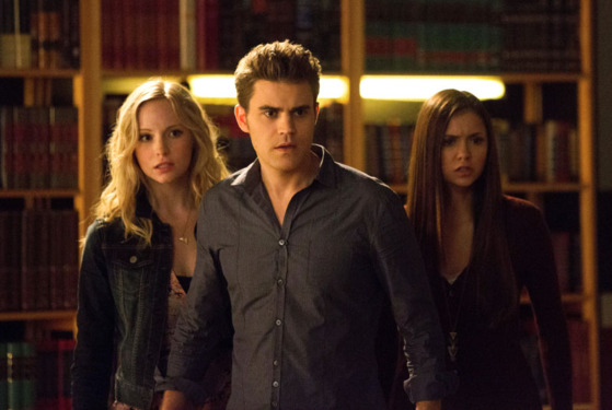 The Vampire Diaries -- "After School Specia" -- Pictured (L-R): Candice Accola as Caroline, Paul Wesley as Stefan, and Nina Dobrev as Elena The Vampire Diaries -- "After School Specia" -- Pictured (L-R): Candice Accola as Caroline, Paul Wesley as Stefan, and Nina Dobrev as Elena