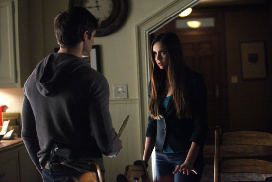 The Vampire Diaries -- "Catch Me If You Can" -- Pictured (L-R): Steven R. McQueen as Jeremy and Nina Dobrev as Elena The Vampire Diaries -- "Catch Me If You Can" -- Pictured (L-R): Steven R. McQueen as Jeremy and Nina Dobrev as Elena