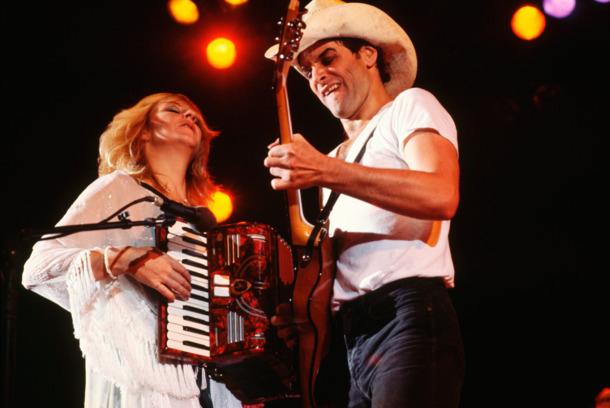 August 31 or September 1, 1980 --- Christine McVie and Lindsey Buckingham perform on stage during a concert. August 31 or September 1, 1980 --- Christine McVie and Lindsey Buckingham perform on stage during a concert.