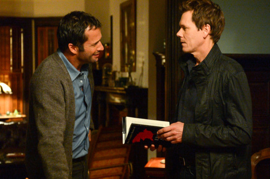 THE FOLLOWING: In a flashback scene Ryan Hardy (Kevin Bacon, R) seeks advice from Professor Joe Carroll (James Purefoy, L) in the "Poet's Fire" episode of THE FOLLOWING airing Monday, Feb. 4 (9:00-10:00 PM ET/PT) on FOX.