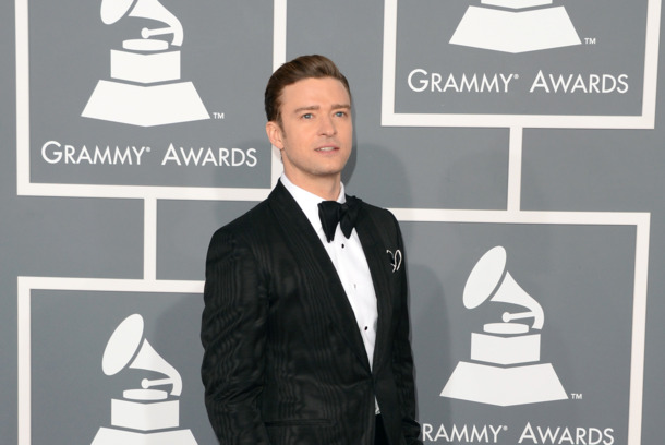 Singer-actor Justin Timberlake arrives at the 55th Annual GRAMMY Awards at Staples Center on February 10, 2013 in Los Angeles, California Singer-actor Justin Timberlake arrives at the 55th Annual GRAMMY Awards at Staples Center on February 10, 2013 in Los Angeles, California