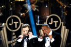 Singer Justin Timberlake (L) and rapper Jay-Z perform onstage at the 55th Annual GRAMMY Awards at Staples Center on February 10, 2013 in Los Angeles, California. Singer Justin Timberlake (L) and rapper Jay-Z perform onstage at the 55th Annual GRAMMY Awards at Staples Center on February 10, 2013 in Los Angeles, California.