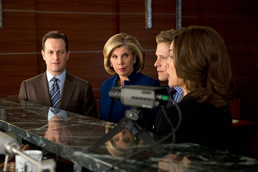 "Red Team/Blue Team"-- (L to R) Things get tense when Will (Josh Charles) and Diane (Christine Baranski) face off against Cary (Matt Czuchry) and Alicia (Julianna Margulies) after a client asks the firm to go through a mock trial to test their case, on THE GOOD WIFE, Sunday Feb. 17 (9:00-10:00 PM, ET/PT) on the CBS Television Network