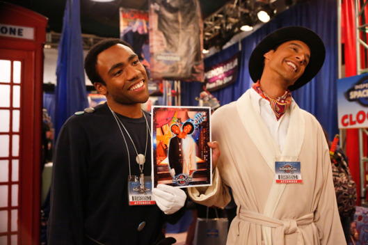 COMMUNITY -- "Conventions of Space and Time" Episode 404 -- Pictured: (l-r) Donald Glover as Troy, Danny Pudi as Abed -- (Photo by: Vivian Zink/NBC)