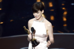 Actress Anne Hathaway accepts the Best Supporting Actress award for "Les Miserables" onstage during the Oscars held at the Dolby Theatre on February 24, 2013 in Hollywood, California. Actress Anne Hathaway accepts the Best Supporting Actress award for "Les Miserables" onstage during the Oscars held at the Dolby Theatre on February 24, 2013 in Hollywood, California.