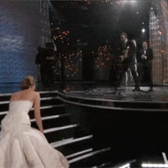 Watch Hugh Jackman Try To Rescue Jennifer Lawrence