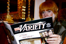 A women reads a magazines at the Variety Magazine's "Women In Showbiz" at the Beverly Hills Hotel on November 16, 2004 in Beverly Hills California.