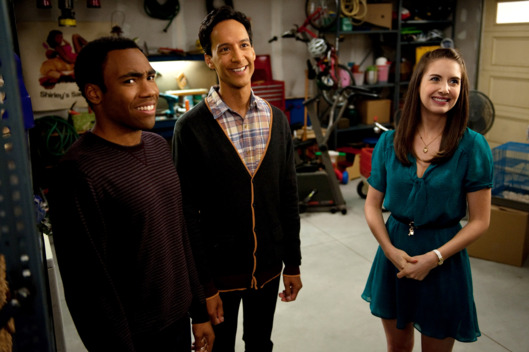 COMMUNITY -- "Cooperative Escapism In Familial Relations" Episode 405 -- Pictured: (l-r) Donald Glover as Troy, Danny Pudi as Abed, Alison Brie as Annie