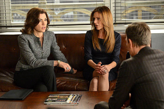 "Invitation to an Inquest" – Alicia (Julianna Margulies, left) and Will – (Josh Charles, right) latest case brings them to an inquest at the coroner's office, where they are hindered by a bizarre rule limiting their questioning to three per witness, on THE GOOD WIFE, Sunday March 17 (9:00-10:00 PM, ET/PT) on the CBS Television Network Network. Also pictured: Jessalyn Gilsig as Janie Ludwig (center) "Invitation to an Inquest" – Alicia (Julianna Margulies, left) and Will – (Josh Charles, right) latest case brings them to an inquest at the coroner's office, where they are hindered by a bizarre rule limiting their questioning to three per witness, on THE GOOD WIFE, Sunday March 17 (9:00-10:00 PM, ET/PT) on the CBS Television Network Network. Also pictured: Jessalyn Gilsig as Janie Ludwig (center)