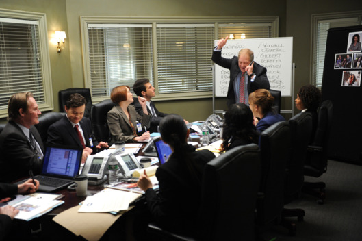 SCANDAL - "Top of the Hour" - Olivia finds herself in the middle of a media storm, but this time she's on the opposing side of the oval office when Fitz's pick for Supreme Court Justice is caught in a torrid affair with Liv's new client, high-powered CEO Sarah Stanner (Lisa Edelstein). Meanwhile, Olivia and Jake continue their flirtatious relationship, while Huck takes Quinn under his wing and Harrison and Abby try to figure out where they stand with their friendship. Back in the White House, Cyrus and Mellie continue to fight for Fitz's attention, but someone else may already have it, on ABC's "Scandal,"