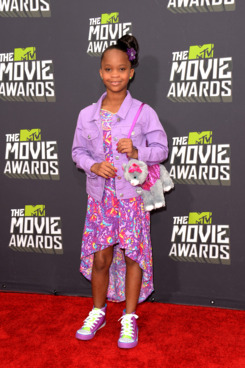 CULVER CITY, CA - APRIL 14: Actress Quvenzhane Wallis arrives at the 2013 MTV Movie Awards at Sony Pictures Studios on April 14, 2013 in Culver City, California. (Photo by Jason Merritt/Getty Images)