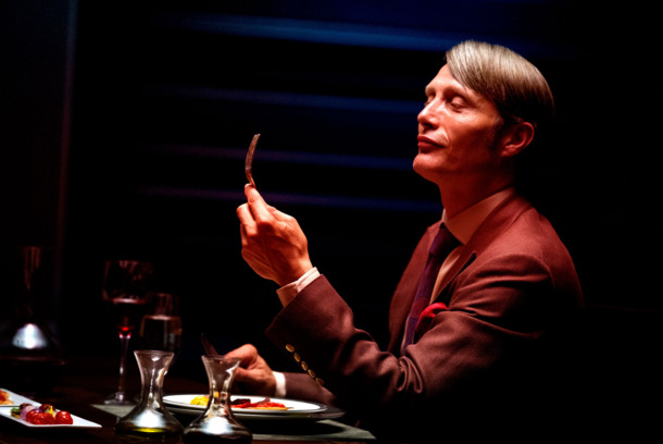 HANNIBAL -- "Apertif" Episode 101 -- Pictured: Mads Mikkelson as Dr. Hannial Lecter -- (Photo by: Brooke Palmer/NBC) HANNIBAL -- "Apertif" Episode 101 -- Pictured: Mads Mikkelson as Dr. Hannial Lecter -- (Photo by: Brooke Palmer/NBC)