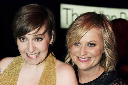 Lena Dunham, Amy Poehler==TIME 100 GALA: TIME'S 100 MOST INFLUENTIAL PEOPLE IN THE WORLD==Jazz at Lincoln Center, NYC==April 23, 2013==?Patrick McMullan==Photo - CLINT SPAULDING/PatrickMcMullan.com====