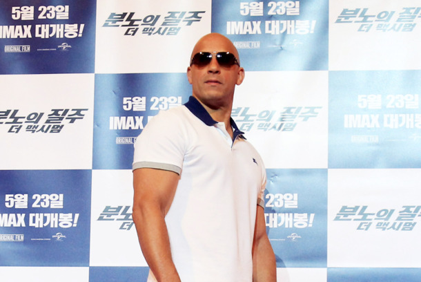 Actor Vin diesel attends the 'Fast & Furious 6' press conference on May 13, 2013 in Seoul, South Korea. Vin diesel is visiting South Korea to promote their recent film 'Fast & Furious 6' which will be released in South Korea on May 23. (Photo by Chung Sung-Jun/Getty Images) Actor Vin diesel attends the 'Fast & Furious 6' press conference on May 13, 2013 in Seoul, South Korea. Vin diesel is visiting South Korea to promote their recent film 'Fast & Furious 6' which will be released in South Korea on May 23. (Photo by Chung Sung-Jun/Getty Images)