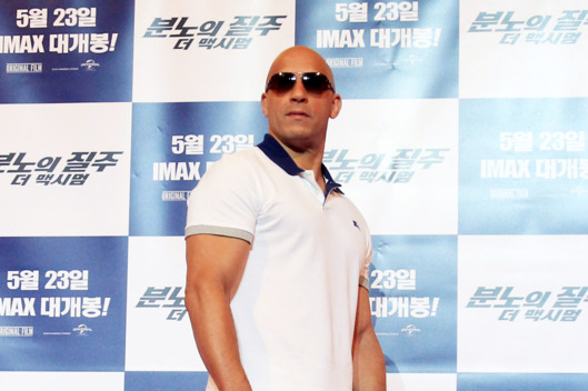 Actor Vin diesel attends the 'Fast & Furious 6' press conference on May 13, 2013 in Seoul, South Korea. Vin diesel is visiting South Korea to promote their recent film 'Fast & Furious 6' which will be released in South Korea on May 23. (Photo by Chung Sung-Jun/Getty Images)