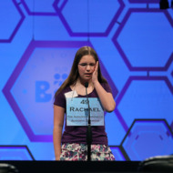 NATIONAL HARBOR, MD - MAY 30: Rachael Cundey reacts to spelling a word corectly during the third round of the 2012 Scripps National Spelling Bee competition May 30, 2012 in National Harbor, Maryland. 278 spellers are competing in the 85th annual competition. (Photo by Mark Wilson/Getty Images) NATIONAL HARBOR, MD - MAY 30: Rachael Cundey reacts to spelling a word corectly during the third round of the 2012 Scripps National Spelling Bee competition May 30, 2012 in National Harbor, Maryland. 278 spellers are competing in the 85th annual competition. (Photo by Mark Wilson/Getty Images)