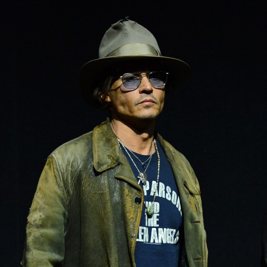 Actor Johnny Depp appears at a Walt Disney Studios Motion Pictures presentation to promote the upcoming film "The Lone Ranger" at The Colosseum at Caesars Palace during CinemaCon, the official convention of the National Association of Theatre Owners, on April 17, 2013 in Las Vegas, Nevada.