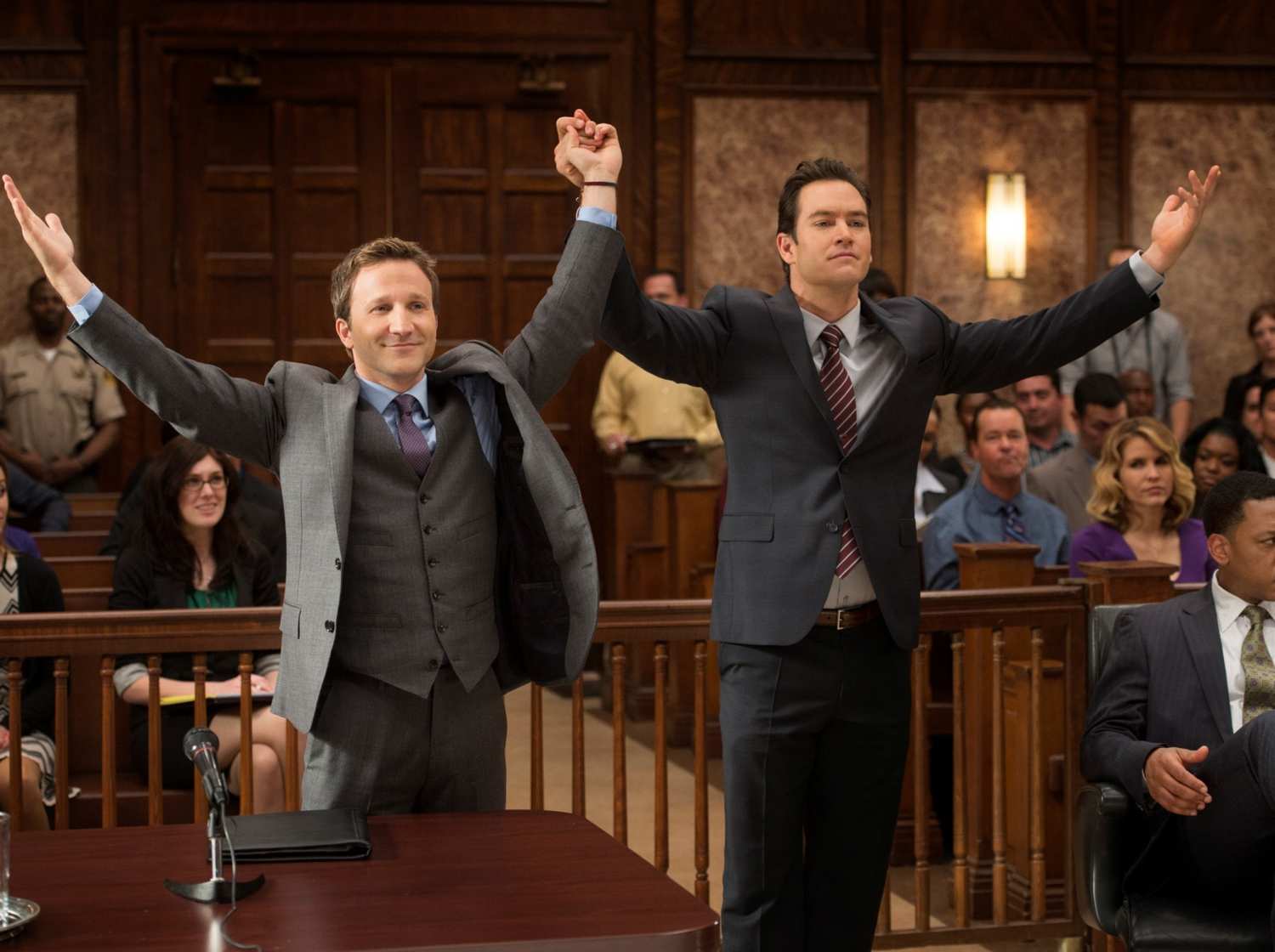 Franklin n Bash like figure skaters in the courtroom