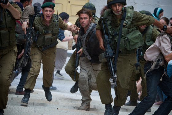 Daniella Kertesz is Segen (center left) and Brad Pitt is Gerry Lane (center right) in WORLD WAR Z, from Paramount Pictures and Skydance Productions in association with Hemisphere Media Capital and GK Films. WWZ-00645R Daniella Kertesz is Segen (center left) and Brad Pitt is Gerry Lane (center right) in WORLD WAR Z, from Paramount Pictures and Skydance Productions in association with Hemisphere Media Capital and GK Films. WWZ-00645R