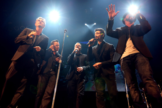 HOLLYWOOD, CA - APRIL 25: (L-R) Singers Nick Carter, Howie Dorough, Brian Littrel, Kevin Richardson, and AJ McLean of the Backstreet Boys perform onstage during the Second Annual Hilarity For Charity benefiting The Alzheimer's Association at the Avalon on April 25, 2013 in Hollywood, California. (Photo by Chelsea Lauren/Getty Images for Hilarity for Charity) HOLLYWOOD, CA - APRIL 25: (L-R) Singers Nick Carter, Howie Dorough, Brian Littrel, Kevin Richardson, and AJ McLean of the Backstreet Boys perform onstage during the Second Annual Hilarity For Charity benefiting The Alzheimer's Association at the Avalon on April 25, 2013 in Hollywood, California. (Photo by Chelsea Lauren/Getty Images for Hilarity for Charity)