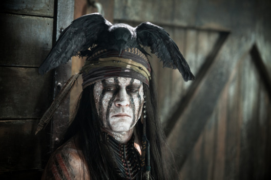 "THE LONE RANGER"Johnny Depp as TontoPh: Peter Mountain?Disney Enterprises, Inc. and Jerry Bruckheimer Inc. All Rights Reserved.