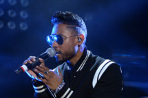 Singer Miguel performs onstage during Bud Light Music First 50/50/1 featuring Miguel at Hollywood Palladium on August 1, 2013 in Hollywood, California.