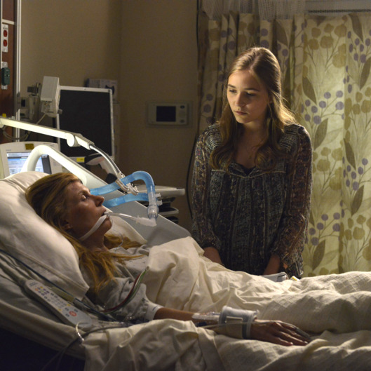 NASHVILLE - "I Fall to Pieces" - After the crash, Rayna is in a coma and Deacon is left to wait on his pending jail sentence. Teddy is still shell-shocked about Peggy's pregnancy and struggles to understand where he belongs... Is it by Rayna's side with his daughters? Meanwhile, Maddie grapples with the revelation that Deacon is her father and, feeling alone, turns to Juliette, unwittingly revealing the details of what happened before the traumatic crash. And Gunnar and Scarlett's relationship becomes even more complicated after the proposal, so they turn to their friends, Will and Zoey, for support, on the Season 2 Premiere of "Nashville," WEDNESDAY, SEPTEMBER 25 (10:00-11:00 p.m., ET) on the ABC Television Network. (ABC/Katherine Bomboy-Thornton)CONNIE BRITTON, LENNON STELLA