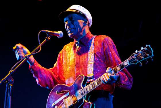 MOSCOW, RUSSIA - FEBRUARY 24: Singer Chuck Berry performs at the Arena Moscow Club on February 24, 2013 in Moscow, Russia. (Photo by Vladimir Artev/Epsilon/Getty Images) MOSCOW, RUSSIA - FEBRUARY 24: Singer Chuck Berry performs at the Arena Moscow Club on February 24, 2013 in Moscow, Russia. (Photo by Vladimir Artev/Epsilon/Getty Images)