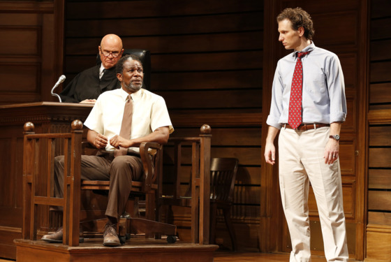 Fred Dalton Thompson, John Douglas Thompson and Sebastian Arcelus in a scene from the Broadway adaptation of A Time to Kill Fred Dalton Thompson, John Douglas Thompson and Sebastian Arcelus in a scene from the Broadway adaptation of A Time to Kill