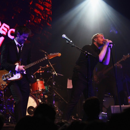 Bryce Dessner (L) and Matt Berninger of The National perform at the Opening Night After Party and Performance during the 2013 Tribeca Film Festival on April 17, 2013 in New York City.