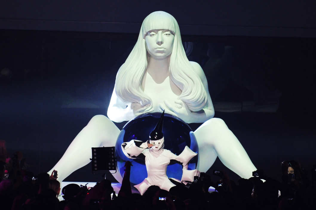 BROOKLYN, NY - NOVEMBER 10: Lady Gaga performs at artRave on November 10, 2013 in Brooklyn, New York. (Photo by Bryan Bedder/Getty Images for Benjamin Rollins Caldwell)