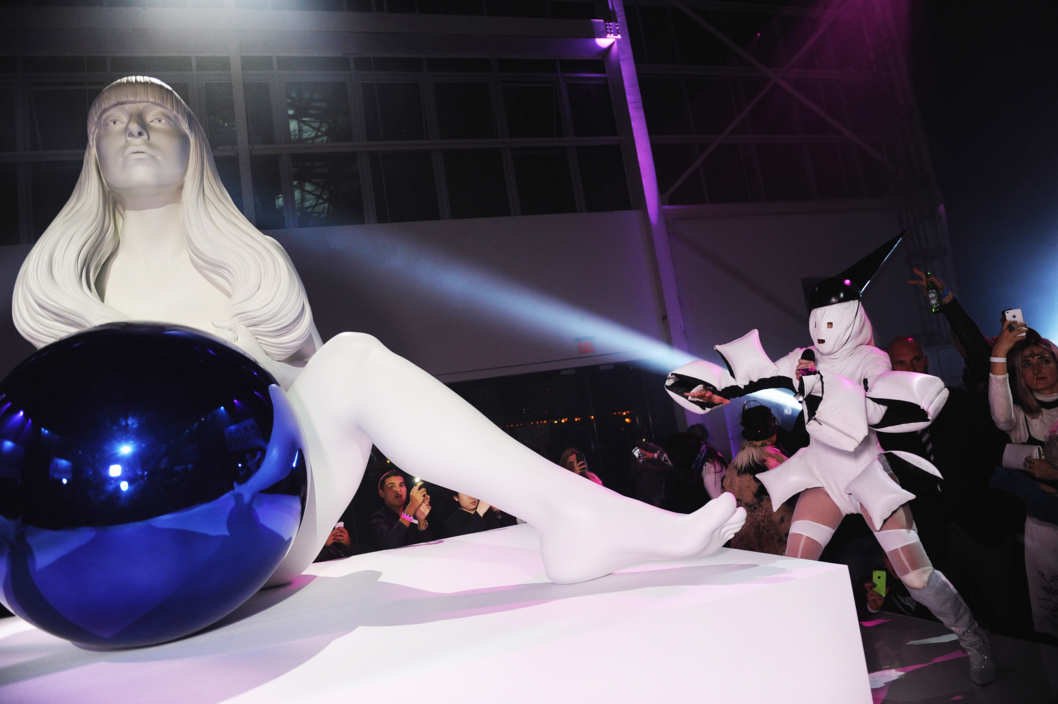 BROOKLYN, NY - NOVEMBER 10: Lady Gaga performs in concert to present "artRave" at Brooklyn Navy Yard on November 10, 2013 in the Brooklyn borough of New York City. (Photo by Dimitrios Kambouris/Getty Images for 42 West)