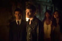 The Originals -- Pictured (L-R): Daniel Gillies as Elijah, Joseph Morgan as Klaus, and Phoebe Tonkin as Hayley.