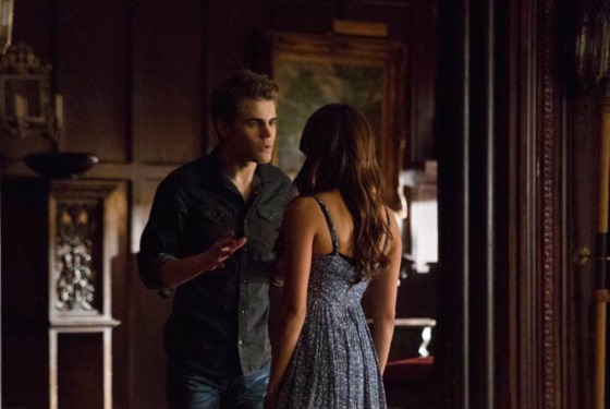 The Vampire Diaries -- "Death and the Maiden". Pictured (L-R): Paul Wesley as Stefan and Nina Dobrev as Elena -- Photo: Blake Tyers/The CW. The Vampire Diaries -- "Death and the Maiden". Pictured (L-R): Paul Wesley as Stefan and Nina Dobrev as Elena -- Photo: Blake Tyers/The CW.