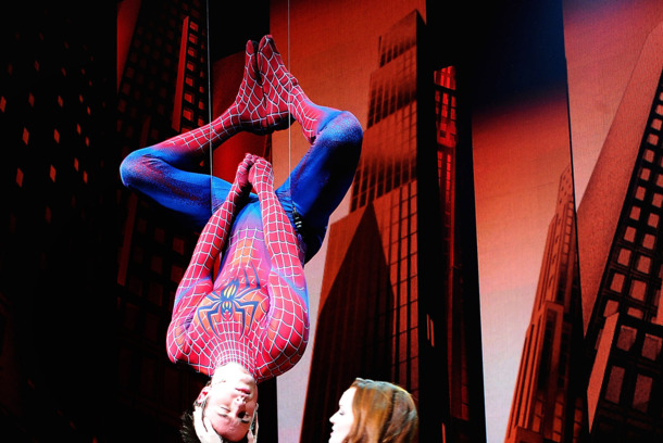 Reeve Carney and Jennifer Damiano on stage at "Spider-Man Turn Off The Dark" Broadway opening night at Foxwoods Theatre on June 14, 2011 in New York City. Reeve Carney and Jennifer Damiano on stage at "Spider-Man Turn Off The Dark" Broadway opening night at Foxwoods Theatre on June 14, 2011 in New York City.