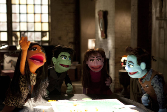 GLEE: L-R: "Santana", "Elliot", "Rachel" and " Kurt"perform in the "Puppet Master" episode of GLEE airing Thursday, Nov. 28 (9:00-10:00 PM ET/PT) on FOX. ©2013 Fox Broadcasting Co. CR: Adam Rose/FOX GLEE: L-R: "Santana", "Elliot", "Rachel" and " Kurt"perform in the "Puppet Master" episode of GLEE airing Thursday, Nov. 28 (9:00-10:00 PM ET/PT) on FOX. ©2013 Fox Broadcasting Co. CR: Adam Rose/FOX