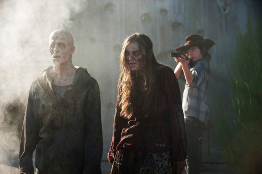 Walker and Carl Grimes (Chandler Riggs) - The Walking Dead _ Season 4, Episode 8 - Photo Credit: Gene Page/AMC