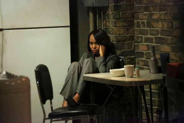 SCANDAL - "YOLO" - As the team gets closer to the truth, loyalties are tested and relationships are pushed to the limit. Meanwhile, Cyrus has to deal with his own crisis and he realizes that he may have gone too far, on ABC's "Scandal," THURSDAY, DECEMBER 5 (10:00-11:00 p.m., ET) on the ABC Television Network. (ABC/Richard Cartwright)
KERRY WASHINGTON SCANDAL - "YOLO" - As the team gets closer to the truth, loyalties are tested and relationships are pushed to the limit. Meanwhile, Cyrus has to deal with his own crisis and he realizes that he may have gone too far, on ABC's "Scandal," THURSDAY, DECEMBER 5 (10:00-11:00 p.m., ET) on the ABC Television Network. (ABC/Richard Cartwright)
KERRY WASHINGTON